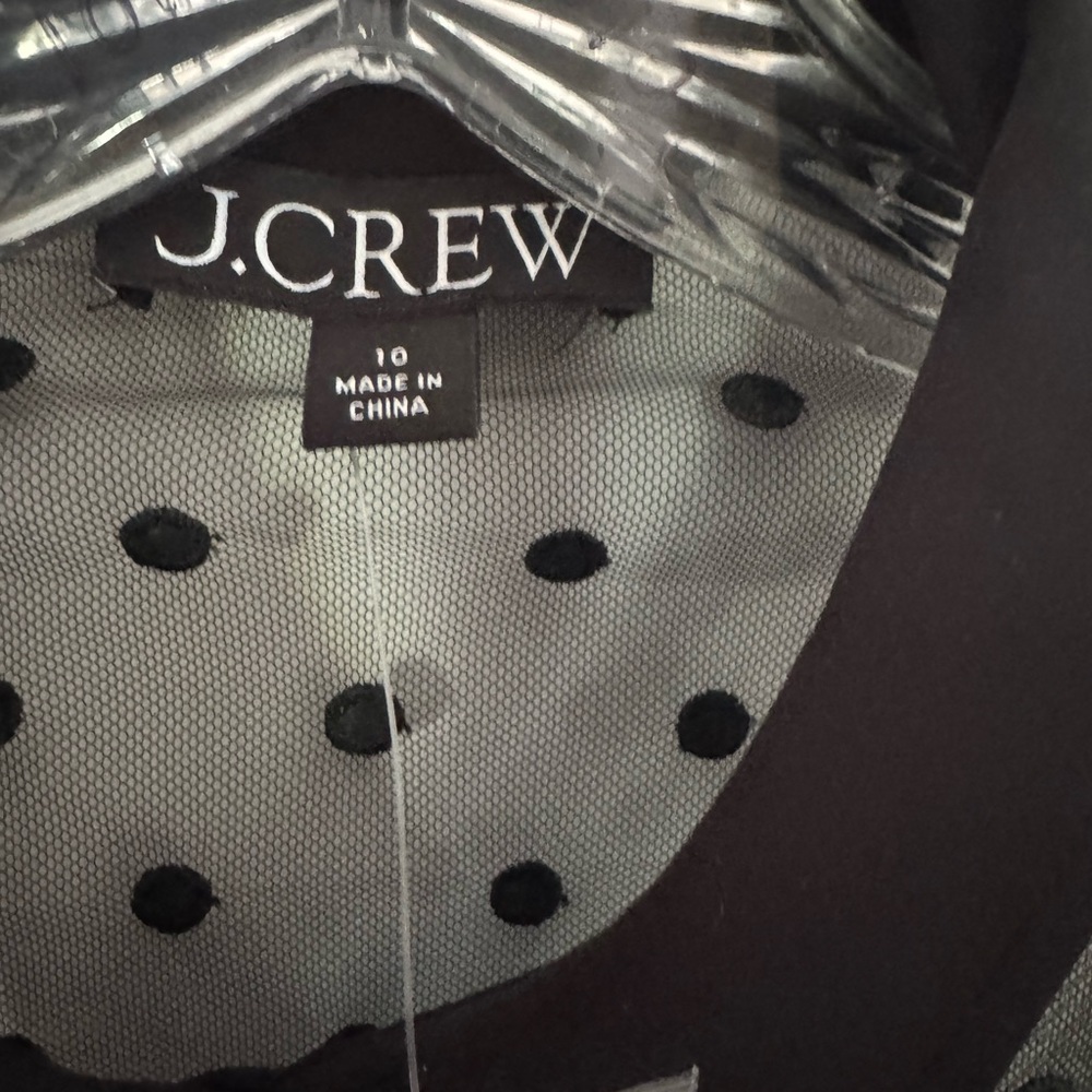 NWT black sheer J.Crew blouse with crepe under Cami cuffed sleeves - Picture 2 of 7